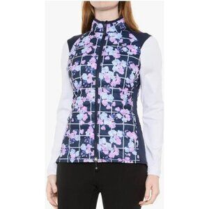 Peter Millar Golf Hybrid Puffer Jacket Women’s Small Full Zip Picnic Floral New